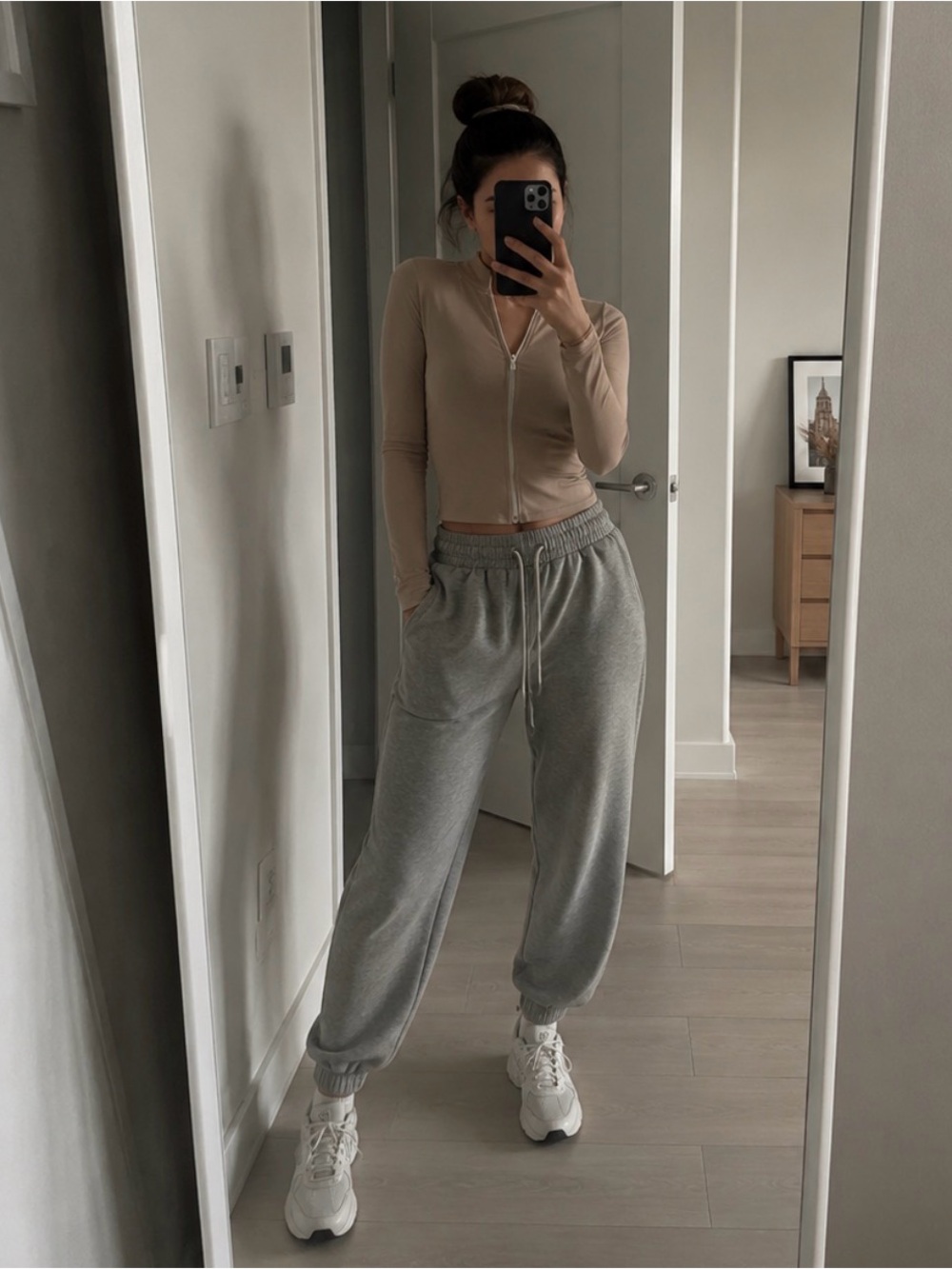 Women's Gray Drawstring Jogger Pants - Casual Comfort